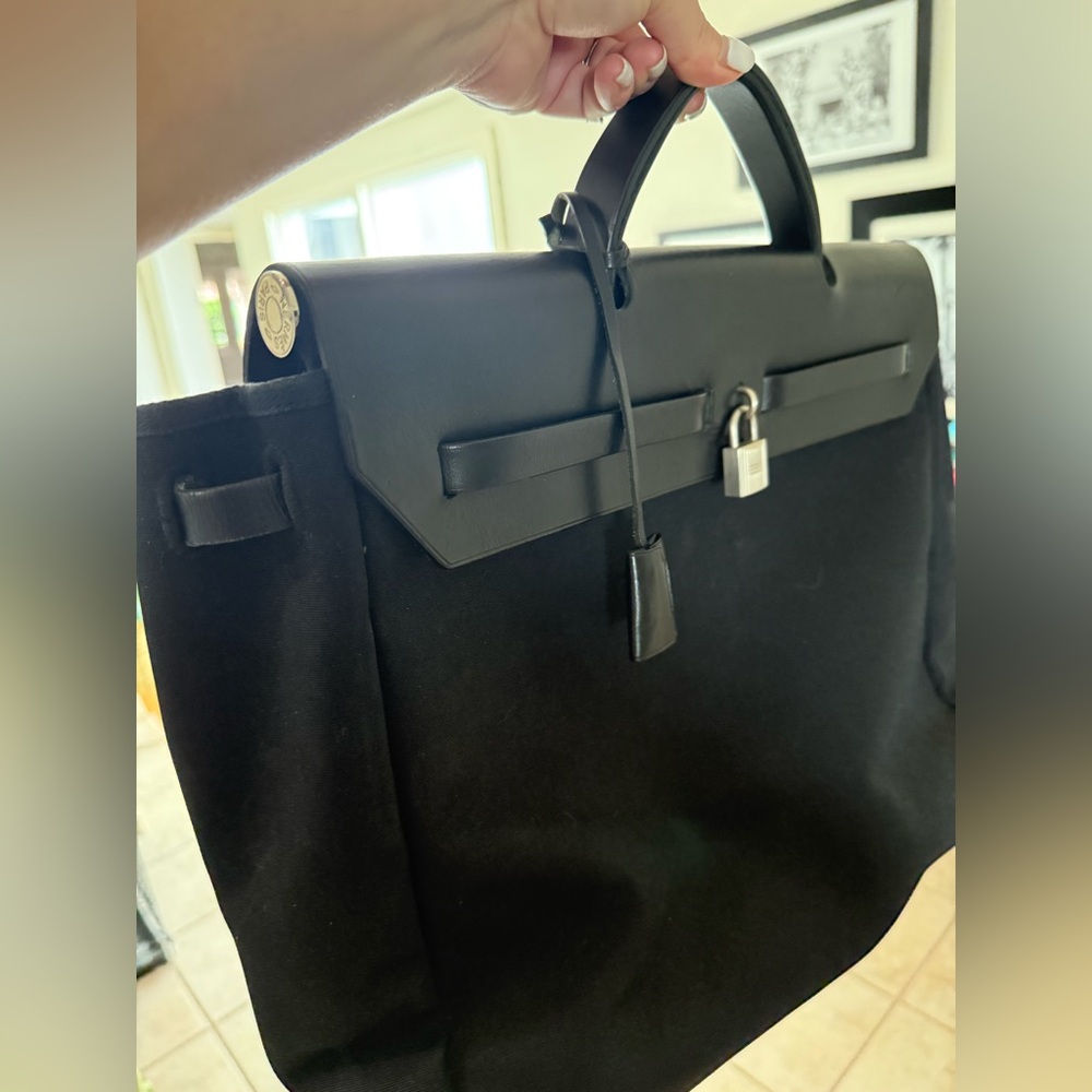 Authentic Vintage Hermes Birkin Kelly Herbag - Picture 13 of 14